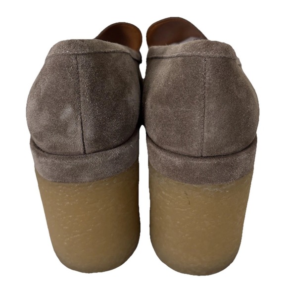 Marc Fisher Lina Platform Loafer Size 11 Suede Tan Slip On Shoes Academia Preppy - Picture 9 of 16